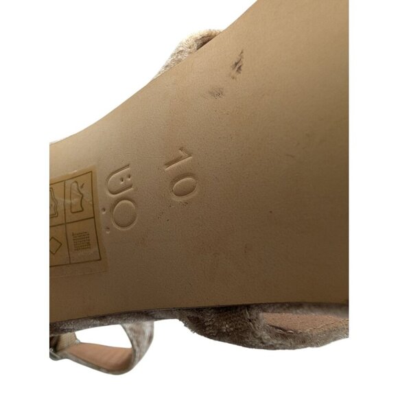 Urban Outfitters UO Velvet Heels Shoes Wedge Platform Block Strap Women Size 10 - Picture 8 of 10